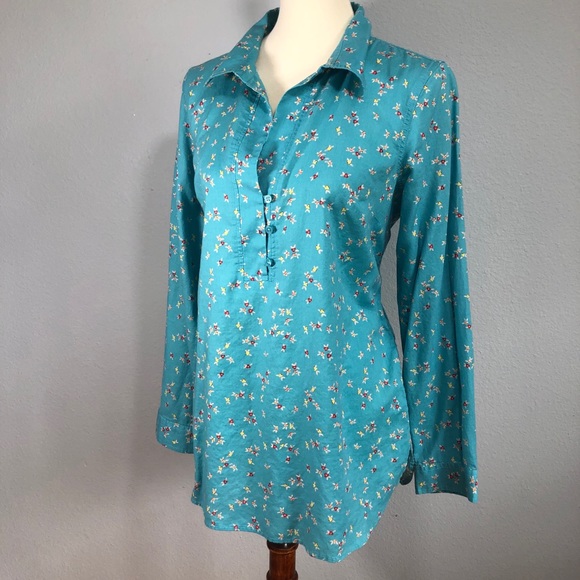 Talbots Floral Button Tunic Top - Picture 2 of 5